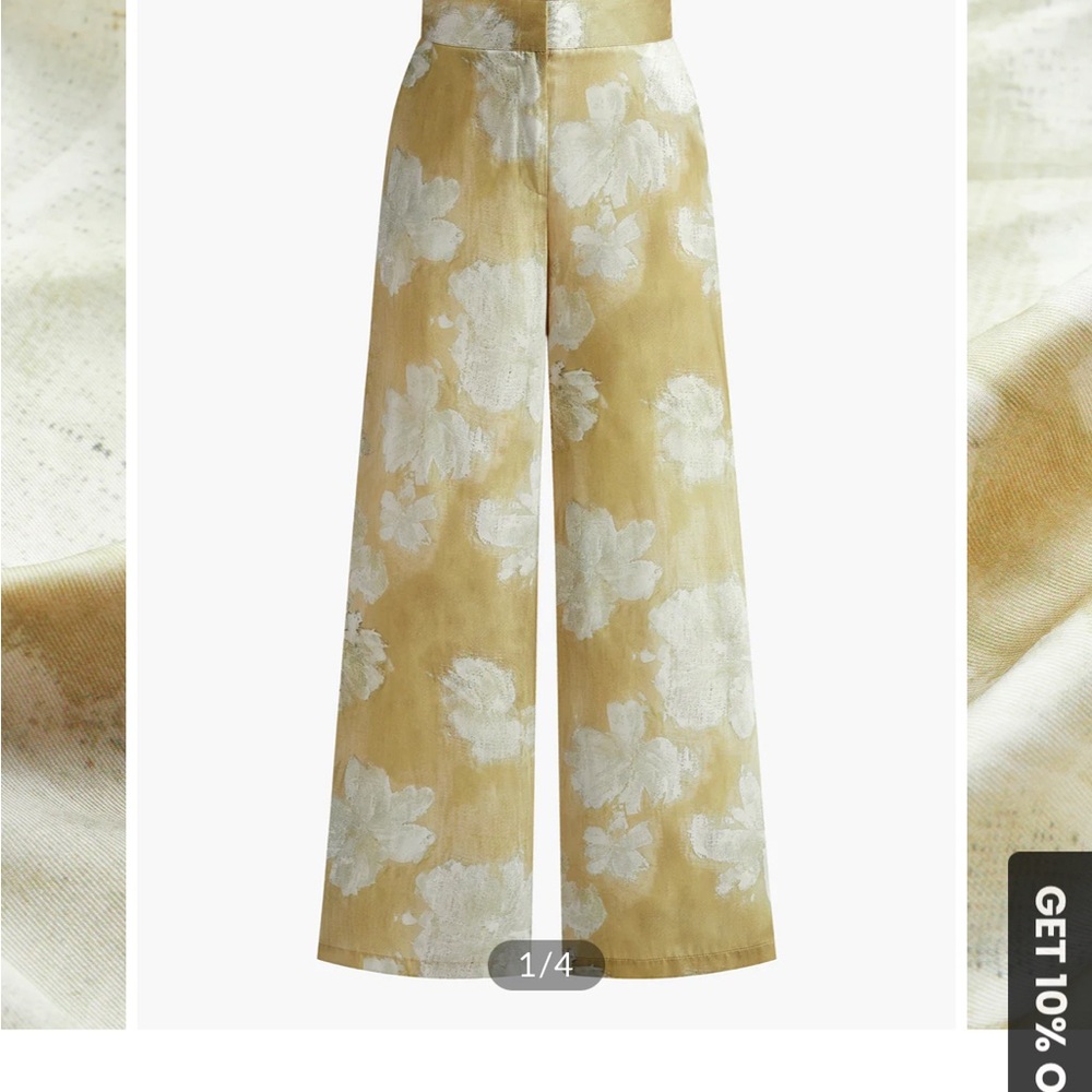 NWT Commense Beige Floral Patterned pants